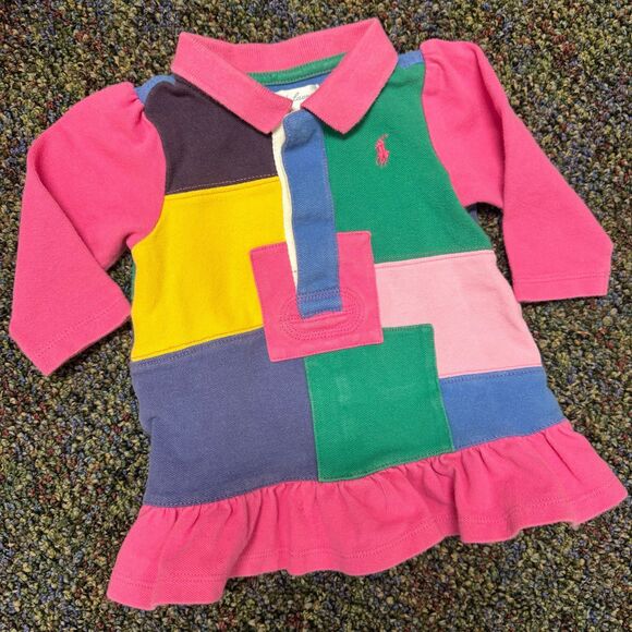 Vintage 90s Patchwork Ralph Lauren Top Kidcore 6 Months - Picture 1 of 4